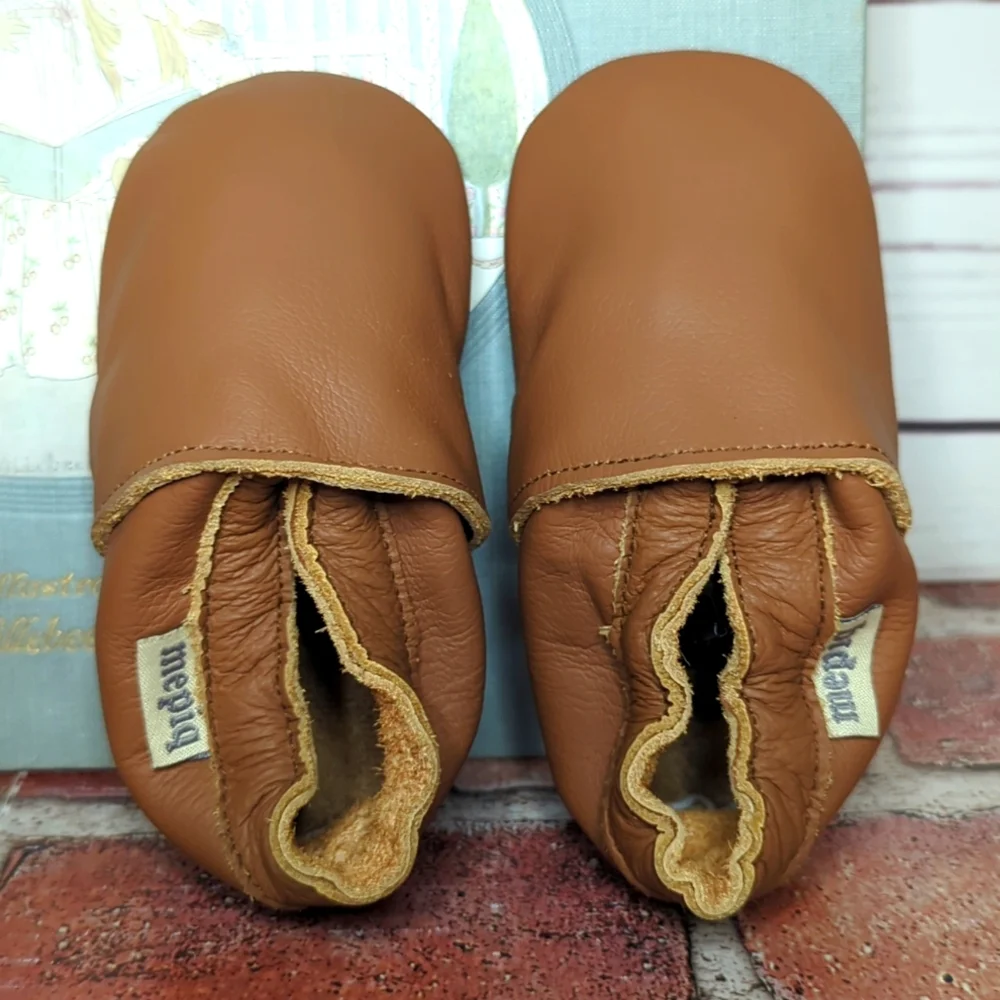 Mepiq Brown Leather Baby Walker Shoes 6-12 Mos.